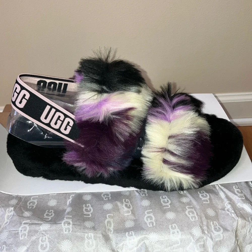 UGG RARE W Oh Yeah Tie Dye Sandals Size 9 NEW and New In Box with Care Card - Picture 2 of 12